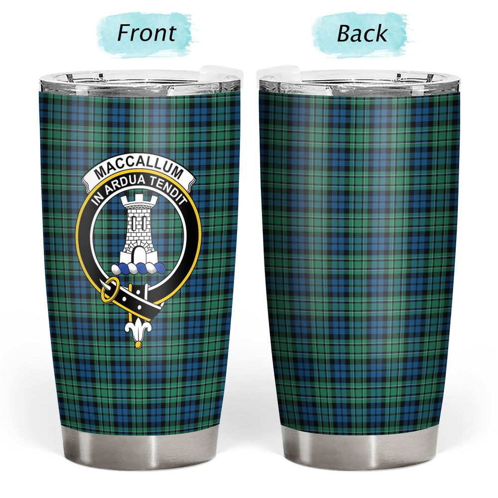 Clan MacCallum Ancient Tartan Crest Tumbler OG87 Clan MacCallum Tartan Today