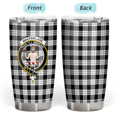 Clan MacFarlane Black _ White Tartan Crest Tumbler GK44 Clan MacFarlane Tartan Today
