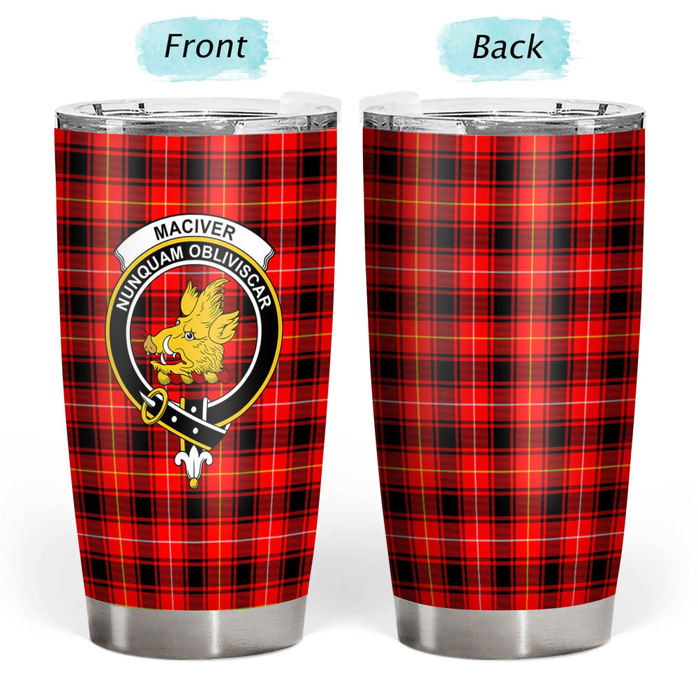 Clan MacIver Modern Tartan Crest Tumbler WV20 Clan Hall Tartan Today