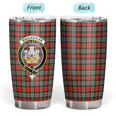 Clan MacLachlan Weathered Tartan Crest Tumbler NE50 Clan Hall Tartan Today