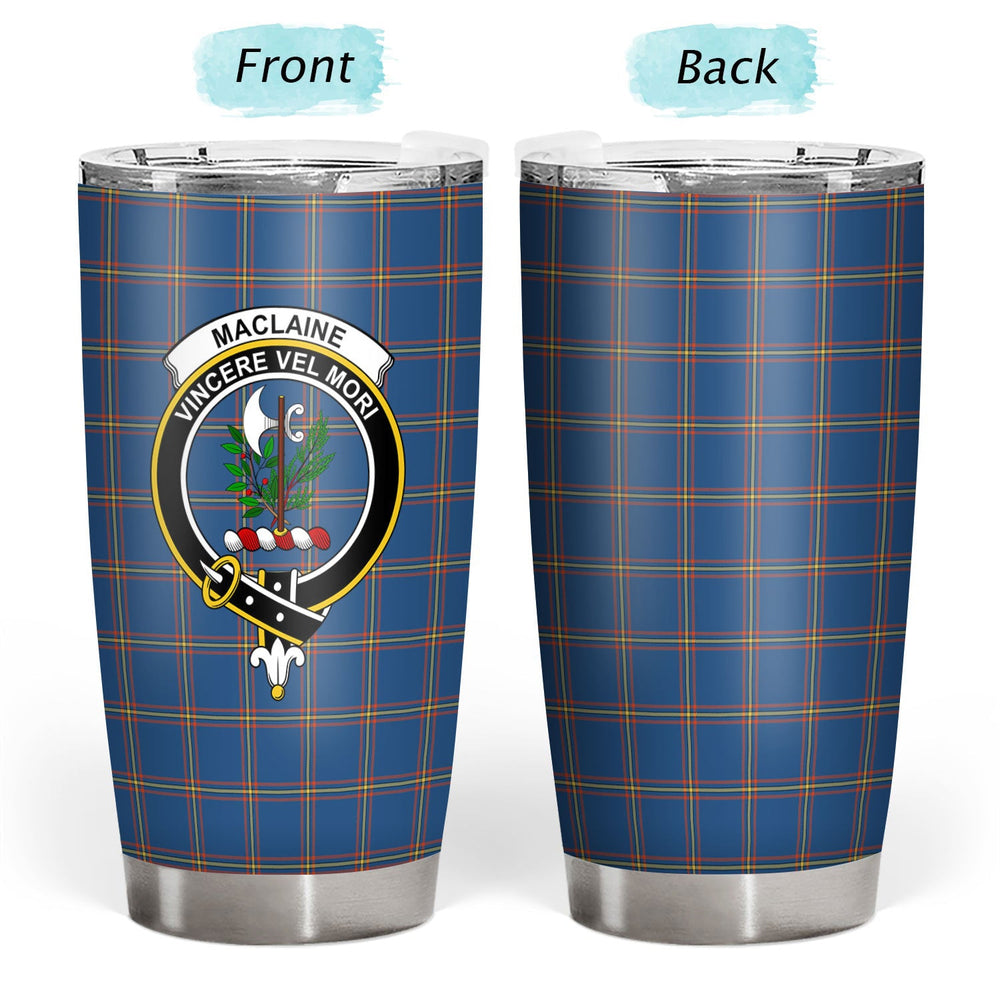 Clan MacLaine of Loch Buie Hunting Ancient Tartan Crest Tumbler MY15 Clan Hall Tartan Today