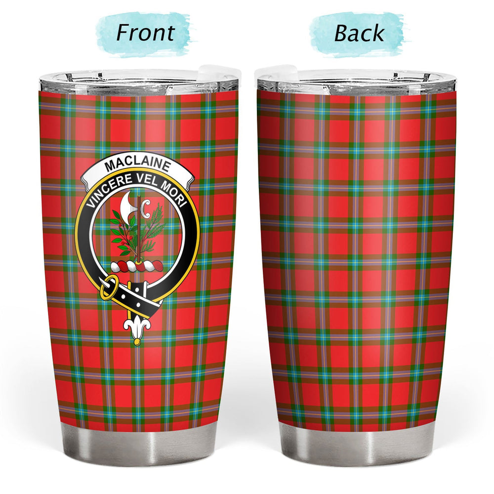 Clan MacLaine of Loch Buie Tartan Crest Tumbler CQ87 Clan Hall Tartan Today
