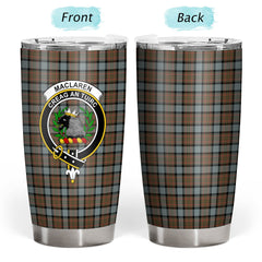 Clan MacLaren Weathered Tartan Crest Tumbler EC57 Clan Hall Tartan Today