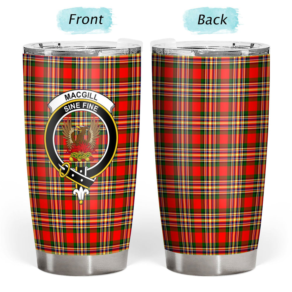 Clan Makgill Tartan Crest Tumbler GJ24 Clan Hall Tartan Today