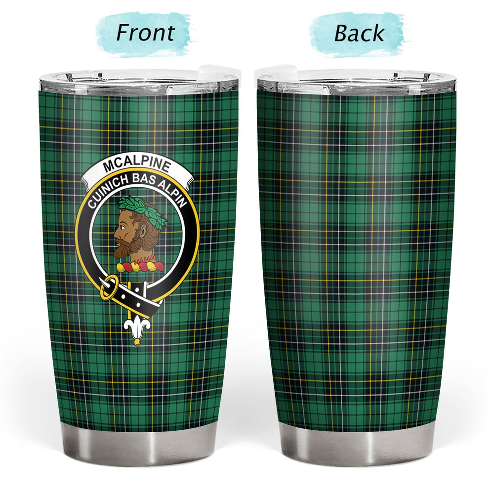 Clan McAlpine Ancient Tartan Crest Tumbler CU15 Clan Hall Tartan Today