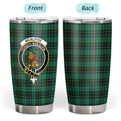Clan McAlpine Ancient Tartan Crest Tumbler CU15 Clan Hall Tartan Today