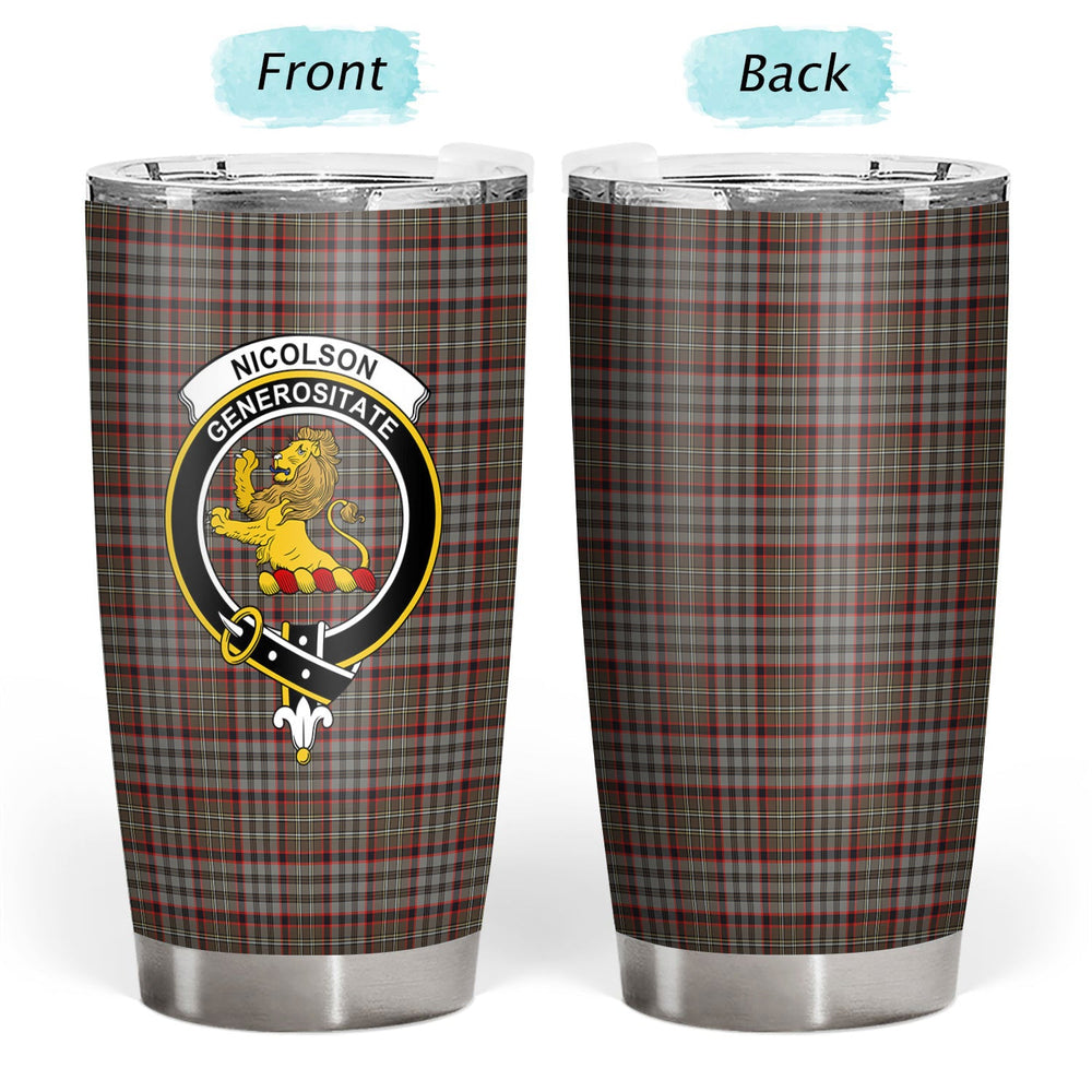 Clan Nicolson Hunting Weathered Tartan Crest Tumbler RK25 Clan Nicolson Tartan Today