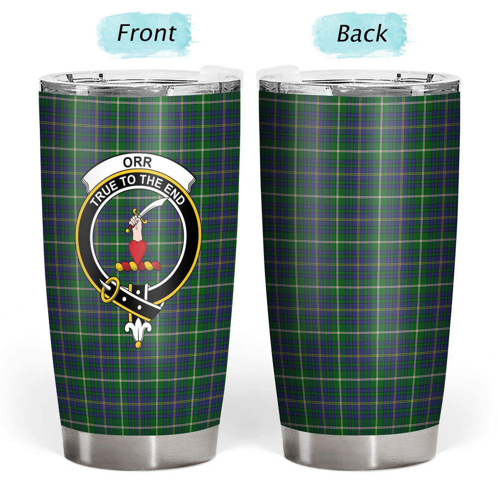 Clan Orr Tartan Crest Tumbler DK75 Clan Hall Tartan Today