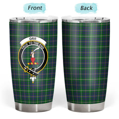 Clan Orr Tartan Crest Tumbler DK75 Clan Hall Tartan Today