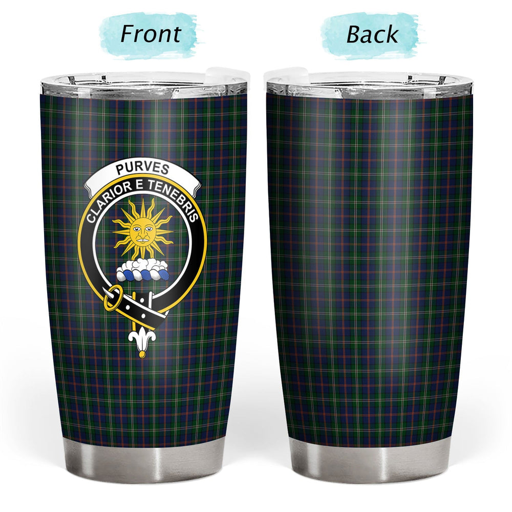 Clan Purves Tartan Crest Tumbler UK21 Clan Purves Tartan Today