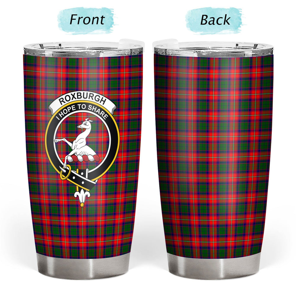Clan Roxburgh District Tartan Crest Tumbler LC95 Clan Hall Tartan Today