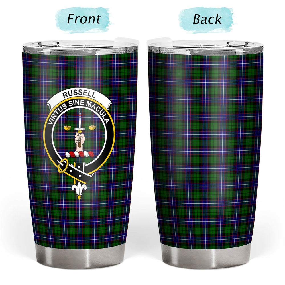 Clan Russell Modern Tartan Crest Tumbler CO51 Clan Russell Tartan Today