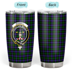 Clan Russell Modern Tartan Crest Tumbler CO51 Clan Russell Tartan Today