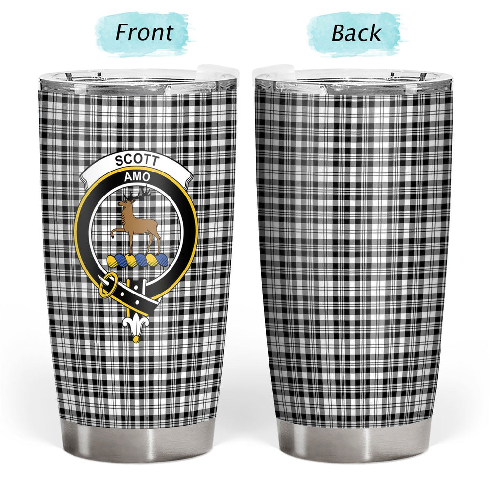 Clan Scott Black & White Modern Tartan Crest Tumbler WZ29 Clan Scott (Scott Tartan) Tartan Today