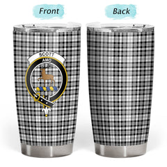 Clan Scott Black & White Modern Tartan Crest Tumbler WZ29 Clan Scott (Scott Tartan) Tartan Today
