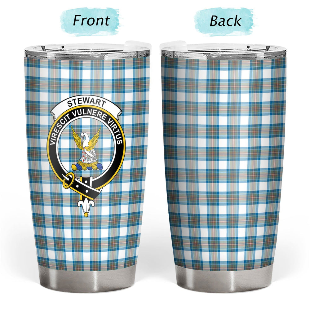 Clan Stewart Muted Blue Tartan Crest Tumbler UO35 Clan Stewart Tartan Today