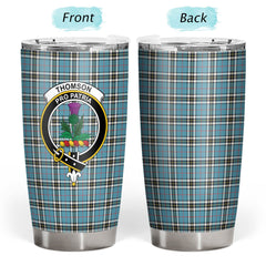 Clan Thomson Blue Tartan Crest Tumbler MI47 Clan Thomson Tartan Today