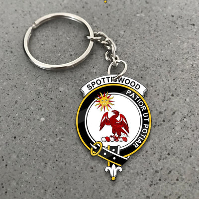 Clan Spottiswood Tartan Crest Keychain XY54