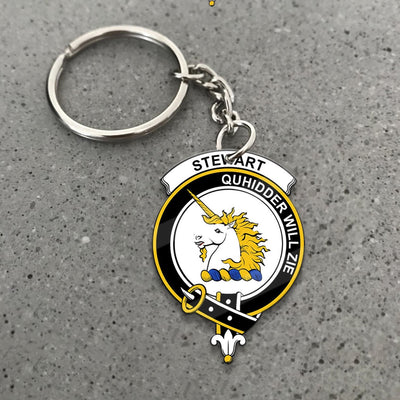 Clan Stewart (of Appin) Tartan Crest Keychain TK16