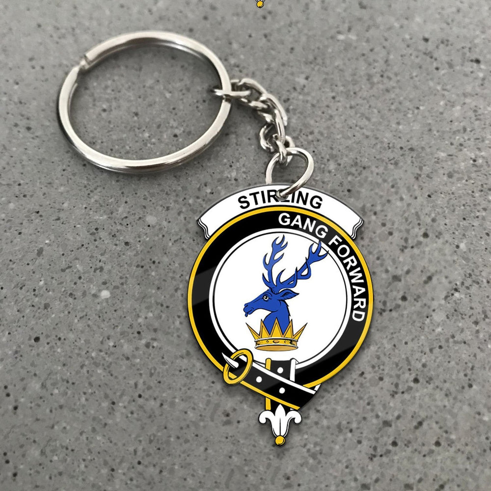 Clan Stirling (of Cadder-Present Chief) Tartan Crest Keychain LN15 Clan Stirling Tartan Today