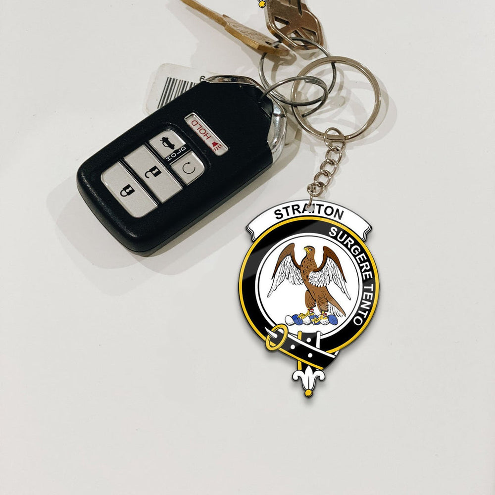Clan Straiton Tartan Crest Keychain RI68 Clan Rait Tartan Today