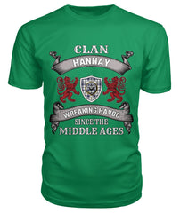 Clan Hannay Family Tartan 2D T-shirt SN21 Hannay Tartan Clan Tartan T-Shirt Green Apple S Hannay Tartan Clan