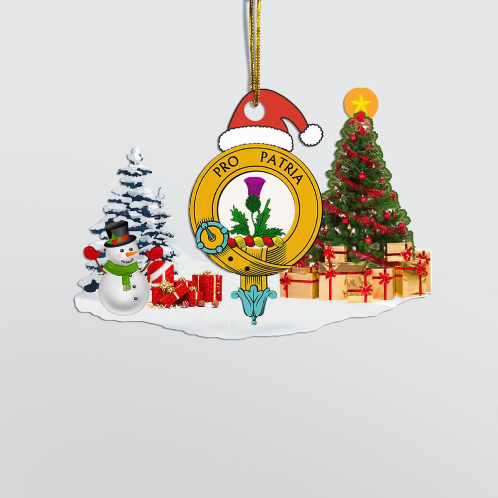 Clan Thomsom Crest Tartan Acrylic Christmas Ornament JC73 Thomsom Tartan Tartan Christmas
