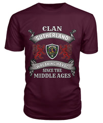 Clan Sutherland Family Tartan 2D T-shirt LZ23 Sutherland Tartan Clan Tartan T-Shirt Maroon S Sutherland Tartan Clan