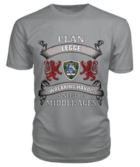 Clan Legge Family Tartan 2D T-ShirtMJ47 Legge Tartan 2D T-Shirt Tartan T-Shirt Storm Grey S Legge Tartan 2D T-Shirt