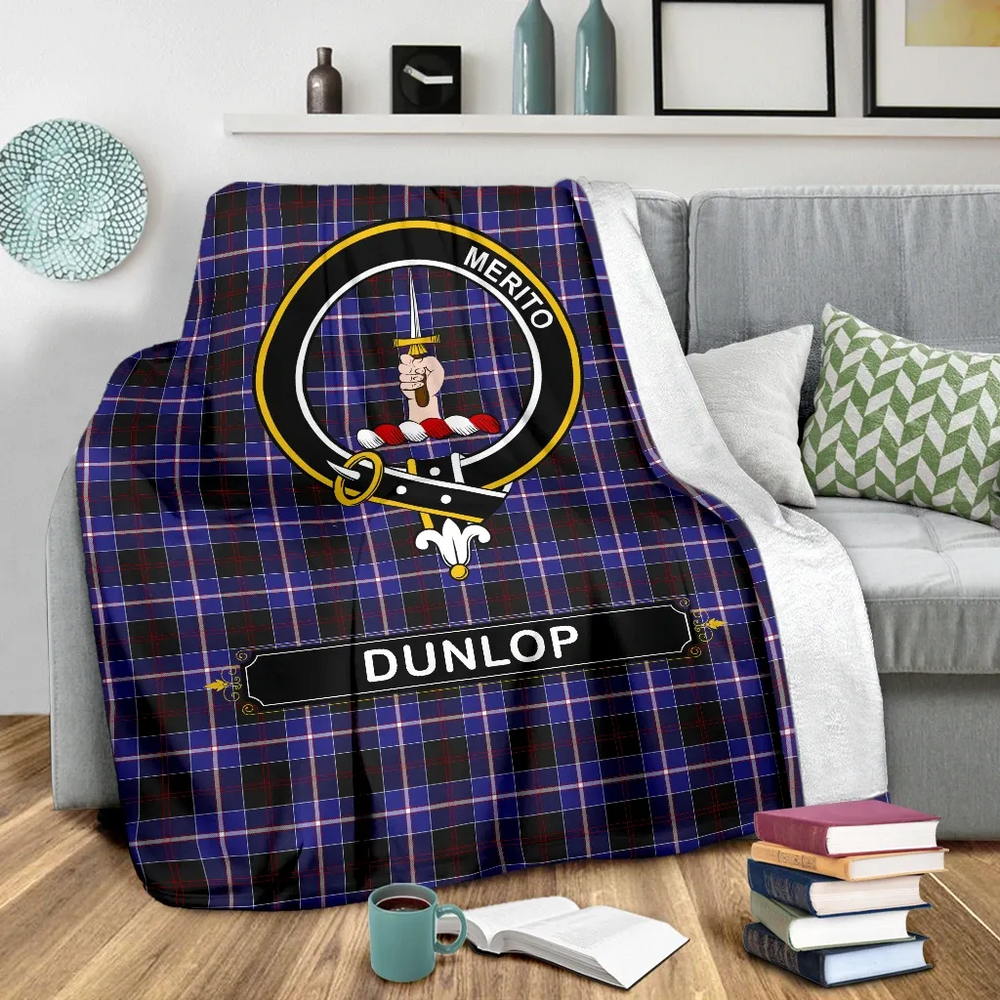 Clan Dunlop Tartan Crest Blanket 3 Sizes XF99 Clan Dunlop Tartan Today