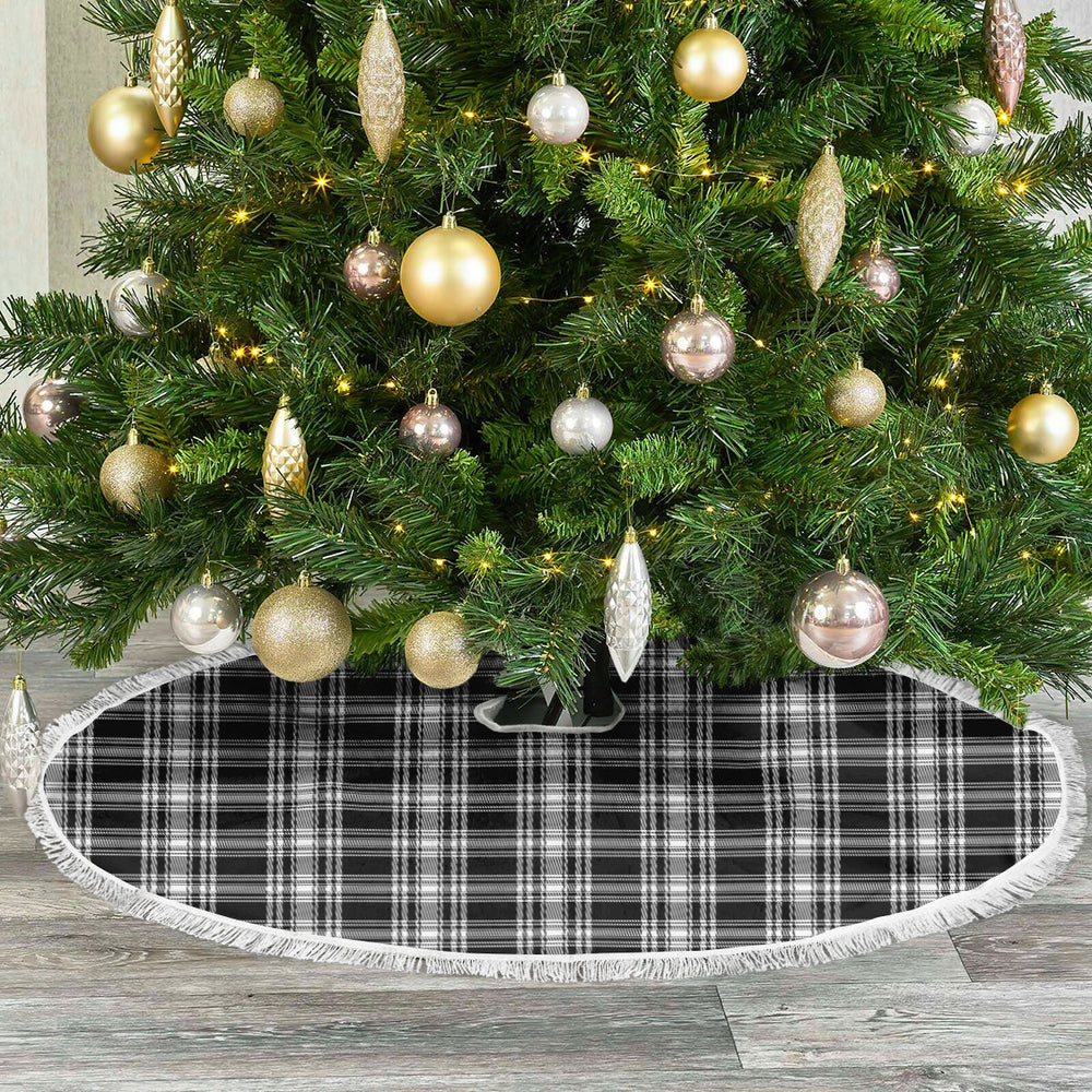 Clan Menzies Black _ White Modern Tartan Christmas Tree Skirt OA59 Menzies Black _ White Modern Tartan Tartan Christmas