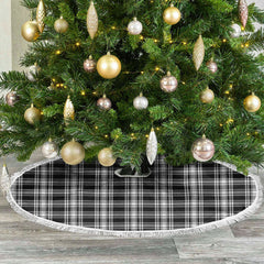 Clan Menzies Black _ White Modern Tartan Christmas Tree Skirt OA59 Menzies Black _ White Modern Tartan Tartan Christmas
