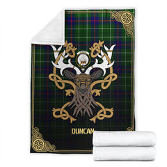 Clan Duncan Modern Tartan Crest Premium Blanket Celtic Stag Style CD82 Clan Duncan Tartan Today