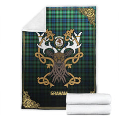 Clan Graham of Montrose Ancient Tartan Crest Premium Blanket Celtic Stag Style ZU28 Clan Rose Tartan Today