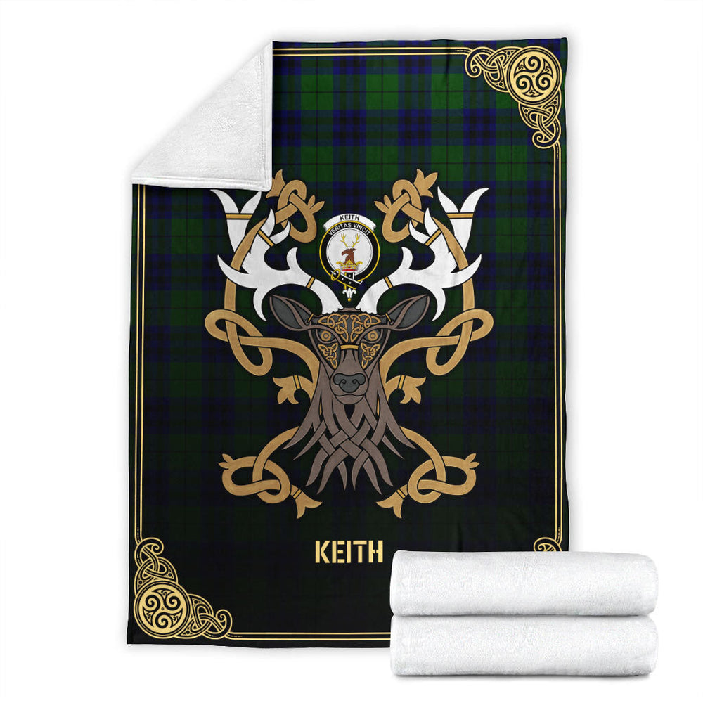 Clan Keith Modern Tartan Crest Premium Blanket Celtic Stag Style RQ38 Clan Keith Tartan Today