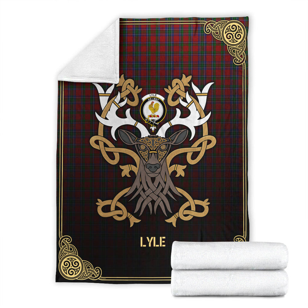Clan Lyle Tartan Crest Premium Blanket Celtic Stag Style YI70 Clan Lyle Tartan Today
