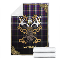 Clan MacDonald Dress Modern Tartan Crest Premium Blanket Celtic Stag Style BG77 Clan MacDonald Tartan Today