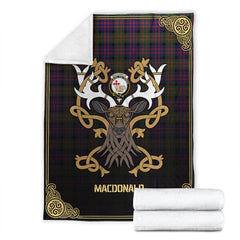 Clan MacDonald Modern Tartan Crest Premium Blanket Celtic Stag Style XW55 Clan MacDonald Tartan Today