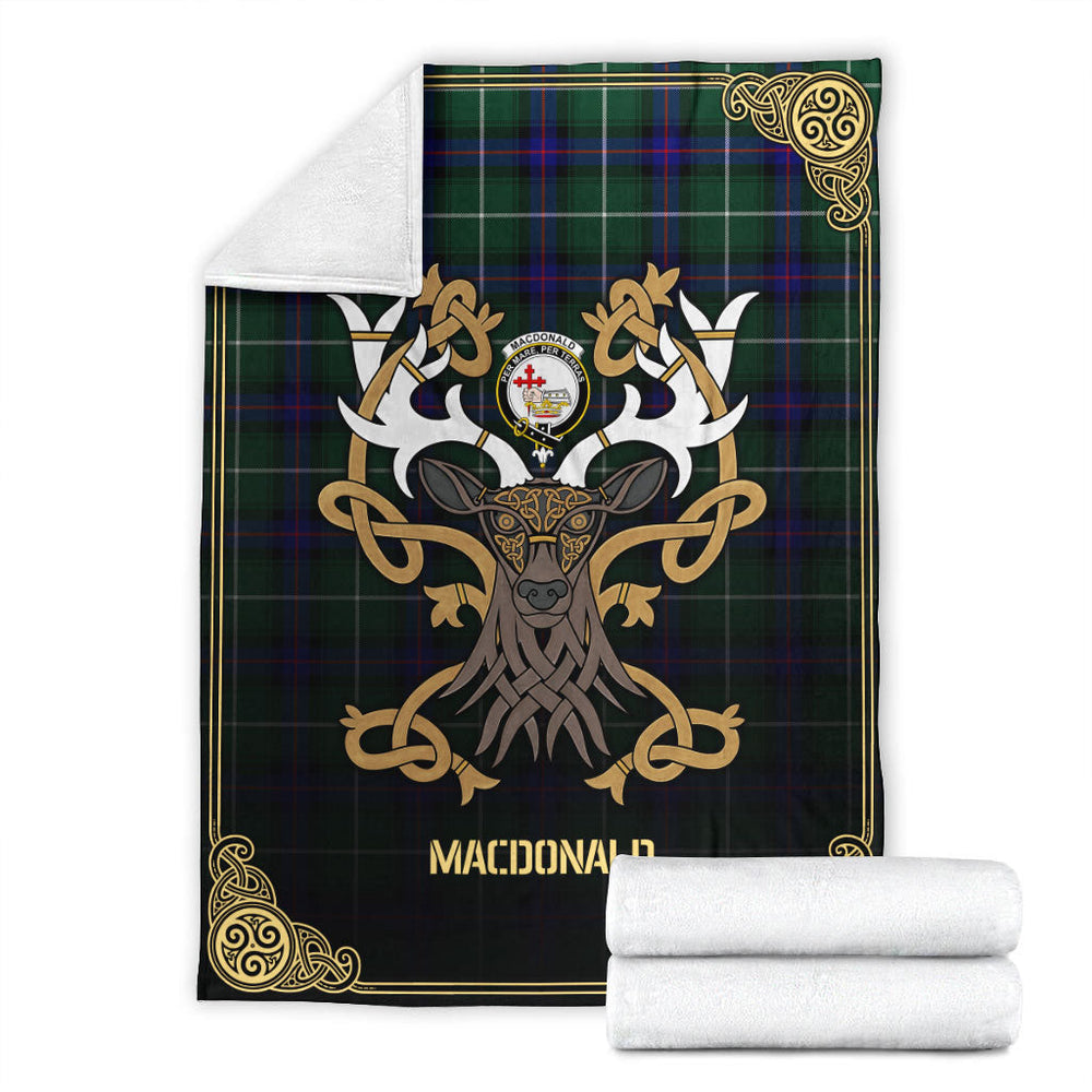 Clan MacDonald of the Isles Hunting Modern Tartan Crest Premium Blanket Celtic Stag Style JH31 Clan MacDonald Tartan Today