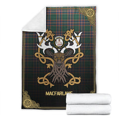 Clan MacGillivray Hunting Ancient Tartan Crest Premium Blanket Celtic Stag Style OD88 Clan MacGillivray Tartan Today