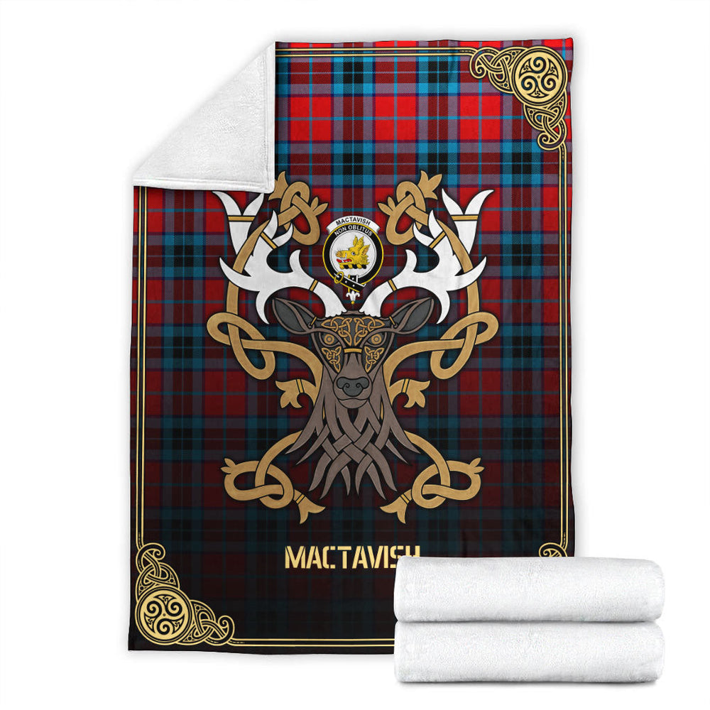 Clan MacTavish Modern Tartan Crest Premium Blanket Celtic Stag Style QW17 Clan MacTavish Tartan Today