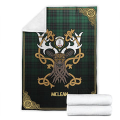 Clan McLean Hunting Ancient Tartan Crest Premium Blanket Celtic Stag Style PB56 Clan Hall Tartan Today