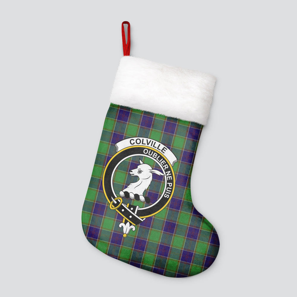 Clan Colville Tartan Crest Christmas Stocking FS22 Colville Tartan Tartan Stocking