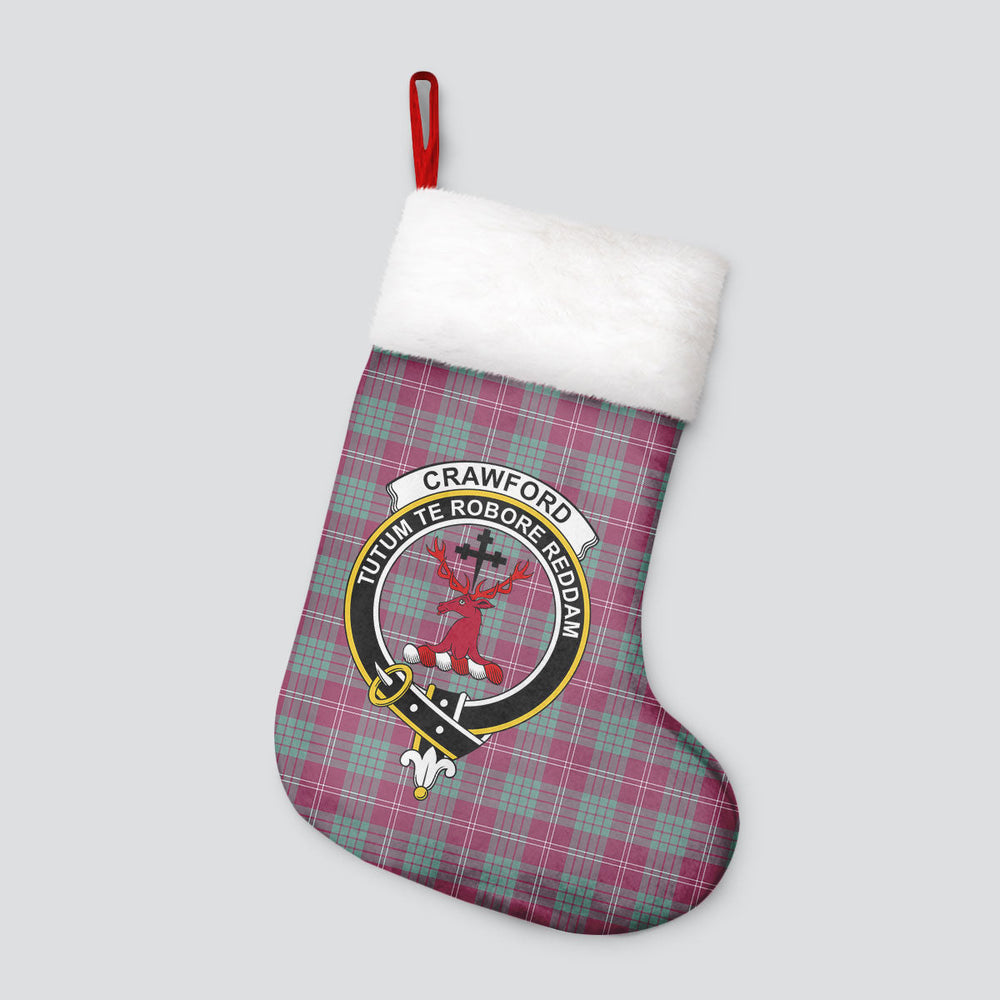 Clan Crawford Ancient Tartan Crest Christmas Stocking OH72 Crawford Ancient Tartan Tartan Stocking