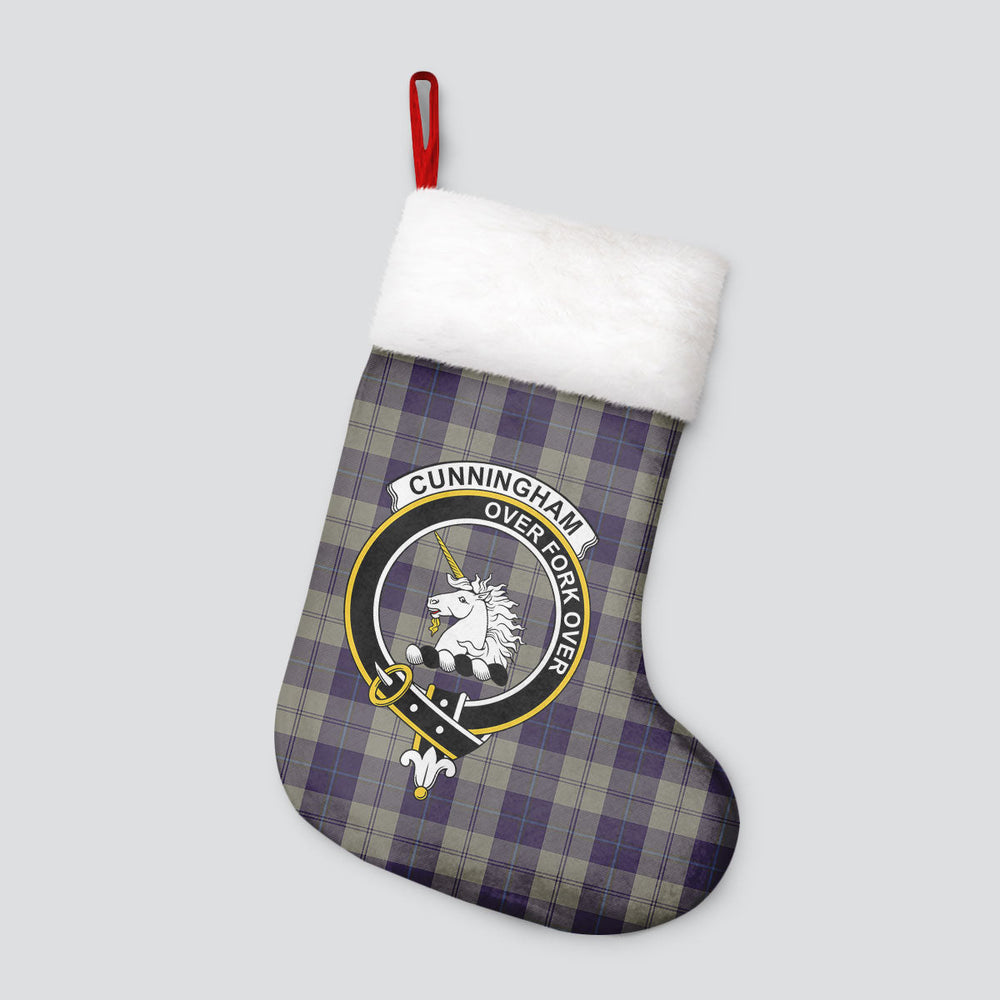 Clan Cunningham Dress Blue Dancers Tartan Crest Christmas Stocking RV50 Cunningham Dress Blue Dancers Tartan Tartan Stocking