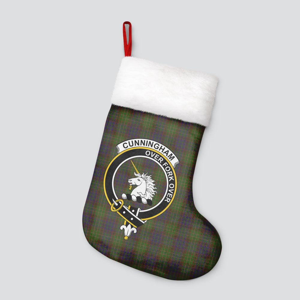 Clan Cunningham Hunting Modern Tartan Crest Christmas Stocking OV21 Cunningham Hunting Modern Tartan Tartan Stocking