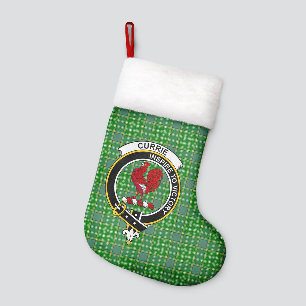 Clan Currie or Curry Tartan Crest Christmas Stocking JQ16 Currie or Curry Tartan Tartan Stocking