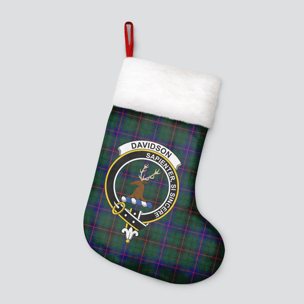 Clan Davidson Modern Tartan Crest Christmas Stocking QE39 Davidson Modern Tartan Tartan Stocking