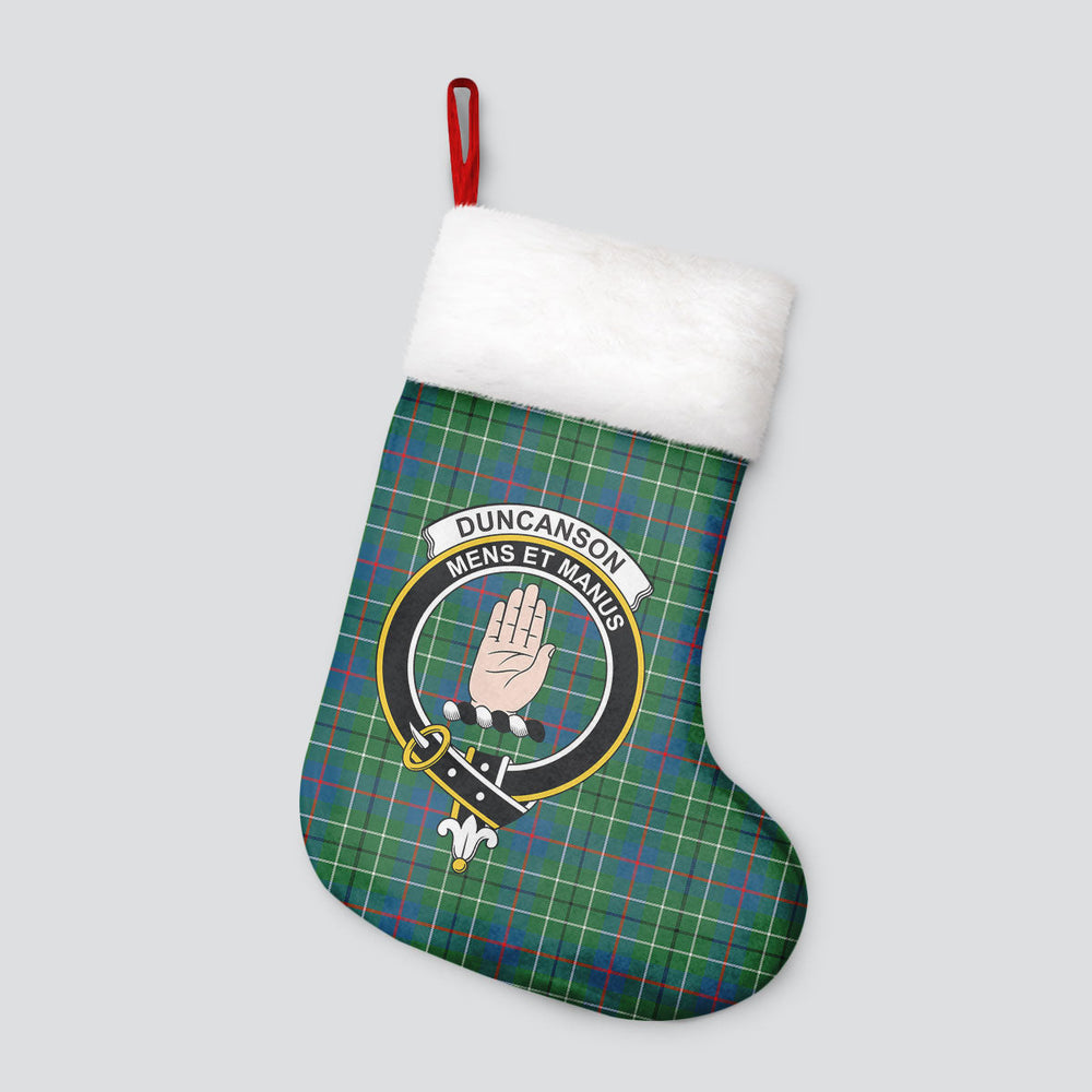 Clan Duncanson Tartan Crest Christmas Stocking II55 Duncanson Tartan Tartan Stocking