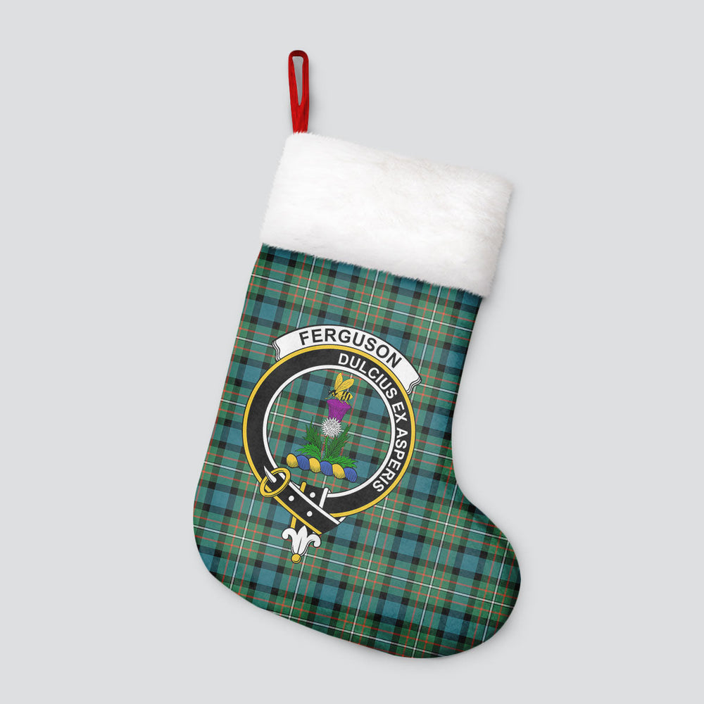 Clan Ferguson Ancient Tartan Crest Christmas Stocking IO54 Ferguson Ancient Tartan Tartan Stocking